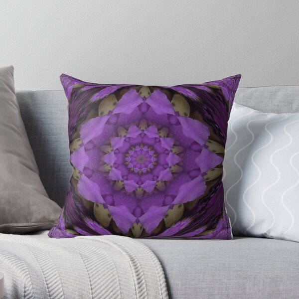 Huge purple mandala Throw Pillow