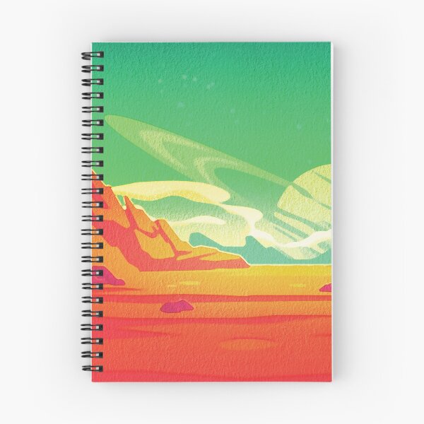 Item preview, Kitschy Alien Landscape in Midcentury Style Watercolor  designed and sold by Lori-Goree.