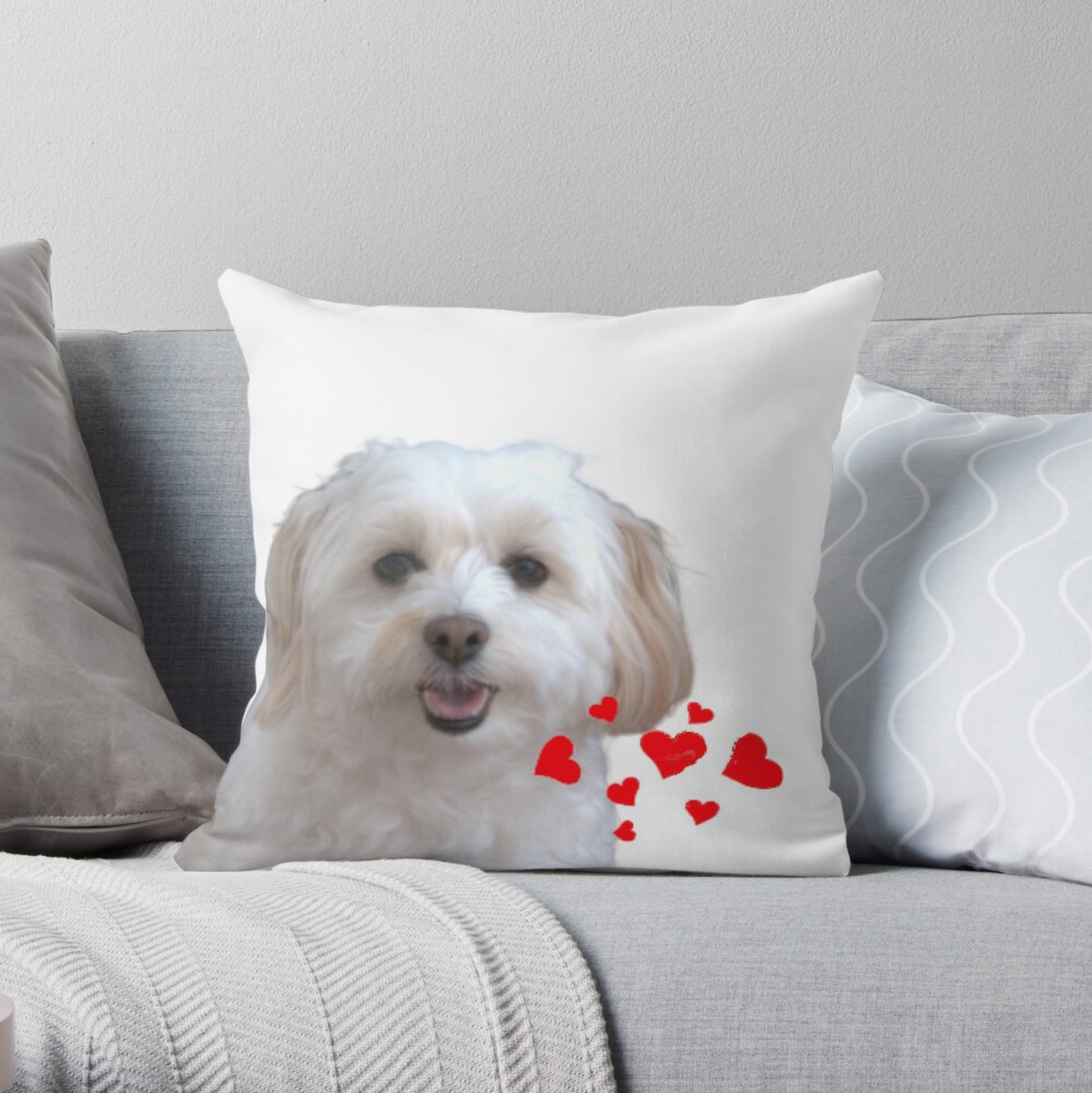 Cuddly Coton de Tulear "Silly Lily" cute puppy Throw Pillow