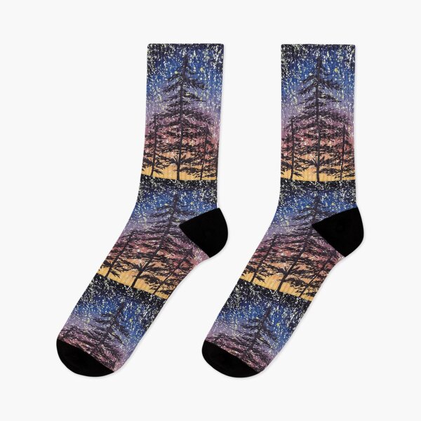 Item preview, Forest silhouette on starry night designed and sold by LeighsDesigns.