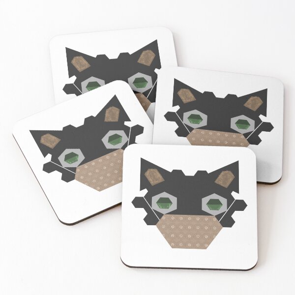 Item preview, Now the black cat is using a mask with my Abstract spring #3 design. designed and sold by wagnerps.