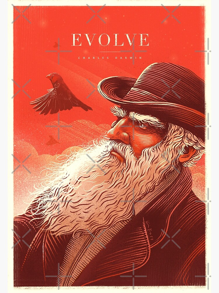 Disover Evolve: Charles Darwin Premium Matte Vertical Poster