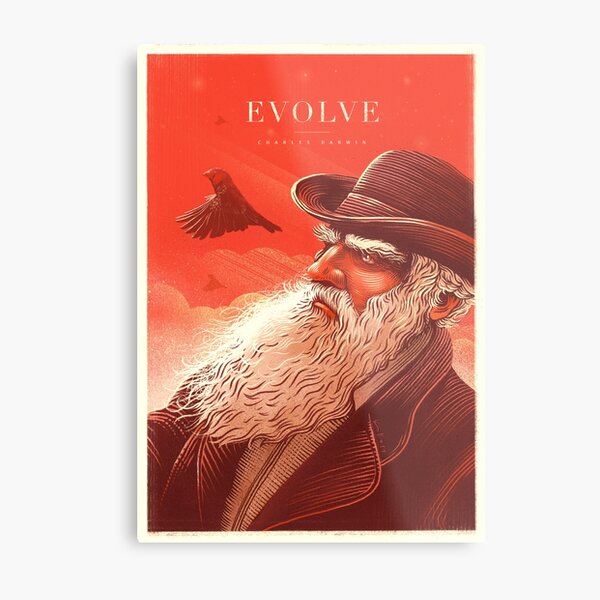 Evolve: Charles Darwin Metal Print