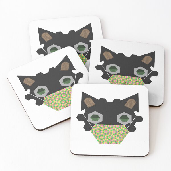 Item preview, Black Cat Wearing Celebrating Spring - #1 Mask designed and sold by wagnerps.