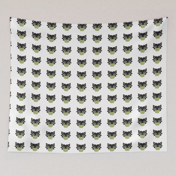 Item preview, Black Cat Wearing Celebrating Spring - #1 Mask designed and sold by wagnerps.