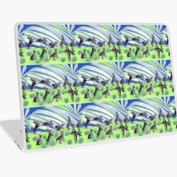 Ten Leaping Hares Laptop Skin