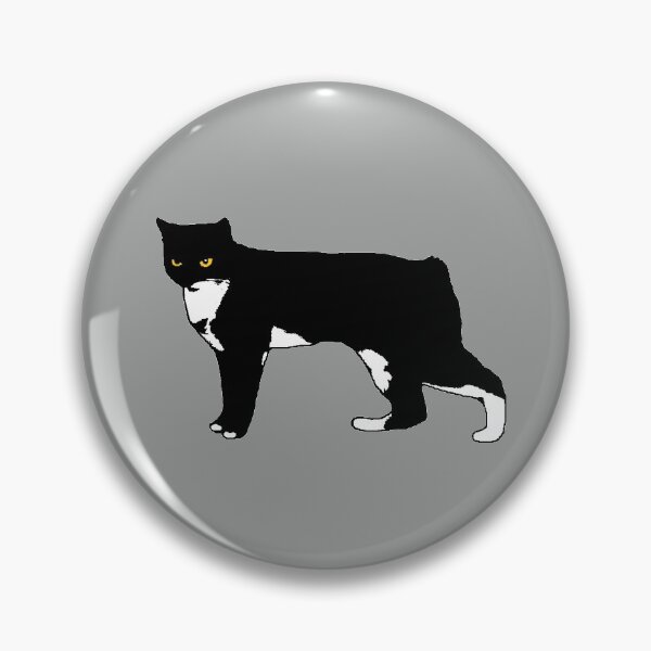 Item preview, Pixel the Black and White Manx Cat ❤ Smoke Gray designed and sold by pixelmountain.