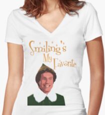 Buddy The Elf - Smiling's My Favorite Women's Fitted V-Neck T-Shirt