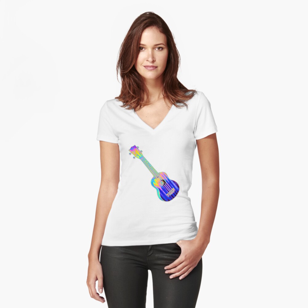 Item preview, Fitted V-Neck T-Shirt designed and sold by dinaaaaaah.