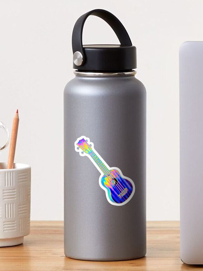 Thumbnail 1 of 3, Sticker, Holographic Ukelele designed and sold by dinaaaaaah.