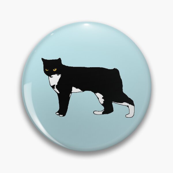 Item preview, Pixel the Black and White Manx Cat ❤ Robin's Egg Blue designed and sold by pixelmountain.