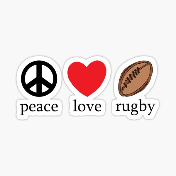 Rugby "Peace Love Rugby" Sticker