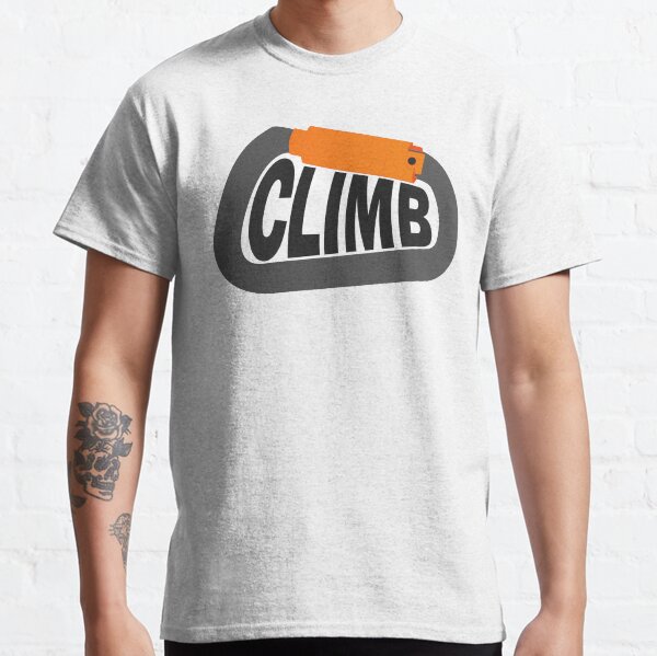 Carabiner with "Climb" Text Classic T-Shirt