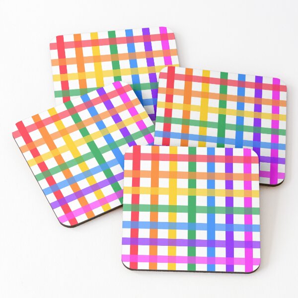 Item preview, Bright rainbow plaid designed and sold by LittleBettyMakes.