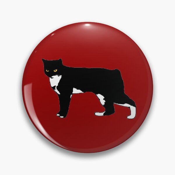 Item preview, Pixel the Black and White Manx Cat ❤ Berry Red designed and sold by pixelmountain.