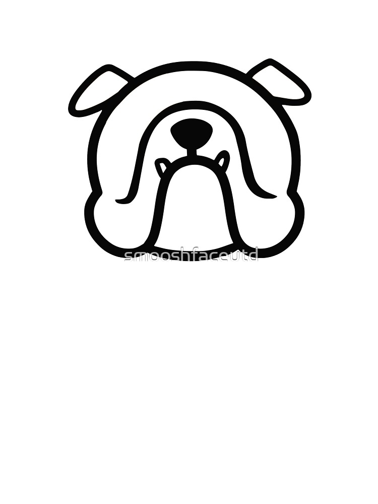 English Bulldog face silhouette - Bully dog breed bias - red and black  Sticker for Sale by smooshfaceutd