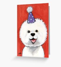 Party Bichon Frise Greeting Card