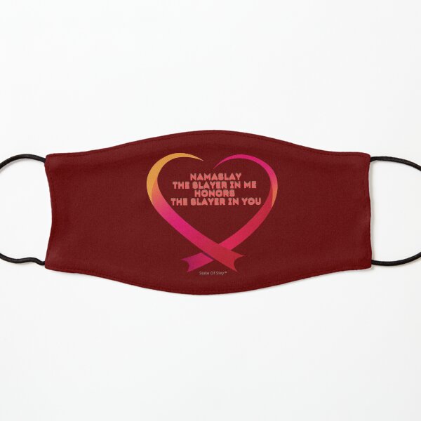 State Of Slay™ - Namaslay Heart Burgundy Kids Mask