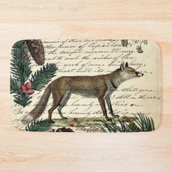 Item preview, dark academia nordic scandinavian bird primitive christmas pine tree red fox designed and sold by LEILA ART SPACE.