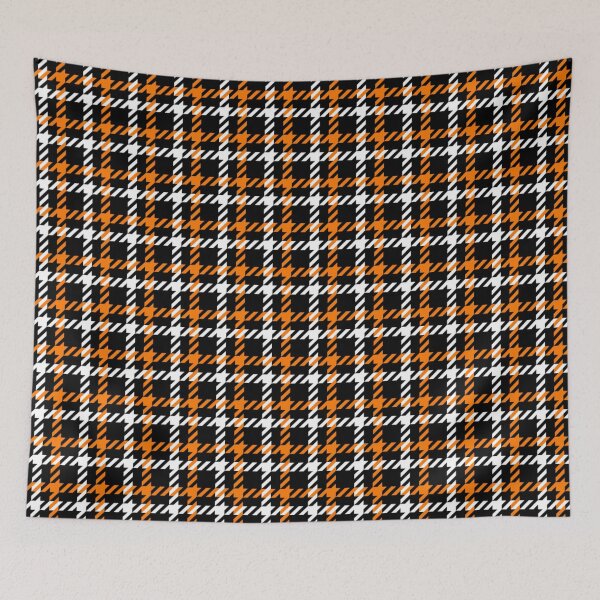 Item preview, Halloween plaid gingham black orange pattern design designed and sold by Draculaura2009.