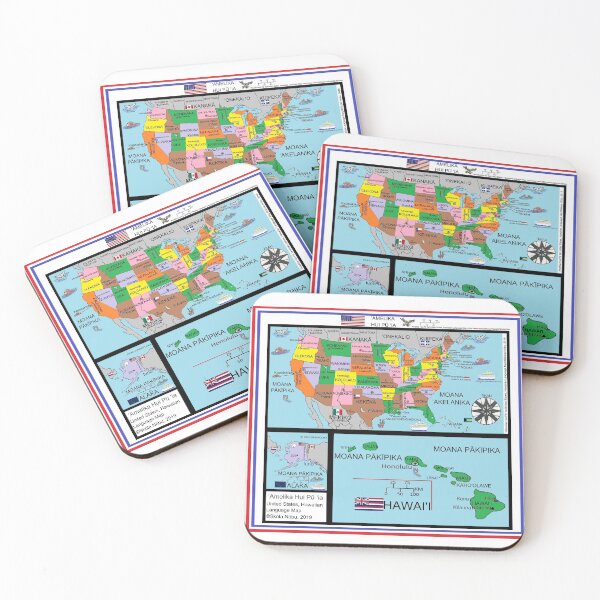 Item preview, United States Map in Hawaiian designed and sold by SkolaNobu.