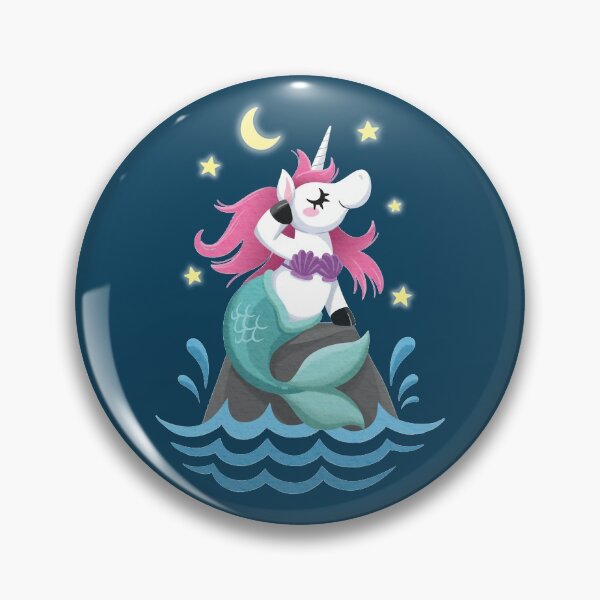 Dessin animé mignon sirène licorne de filles Badge