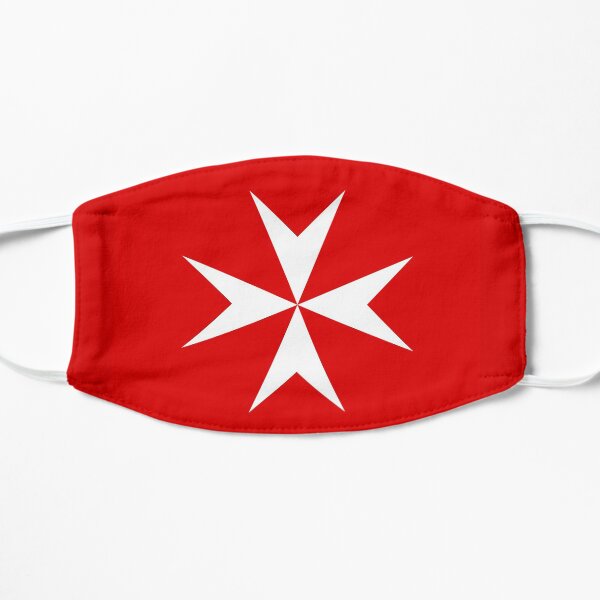 Bandera de la Cruz de Malta Mascarilla plana