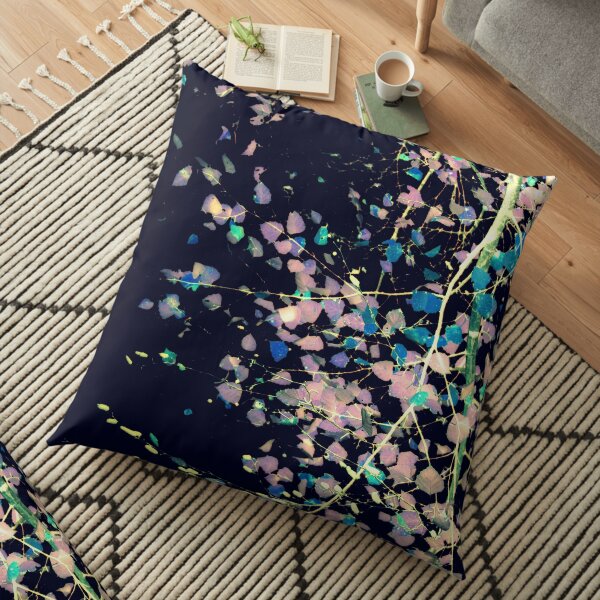 Nature Pattern # 4 - Birch (Blue) Floor Pillow