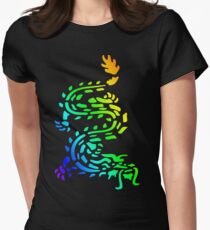 Oriental Dragon Colourful Design Women's Fitted T-Shirt