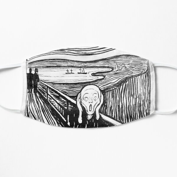 The Scream - Edvard Munch - T-Shirt Design - Covid Mask Flat Mask