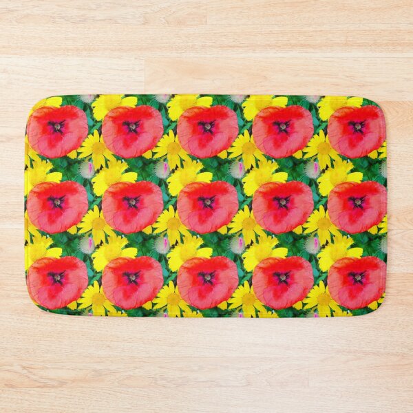 Artikelvorschau, Rote Mohnblumen, gelbe Gänseblümchen drucken entworfen und verkauft von LittleBettyMakes.
