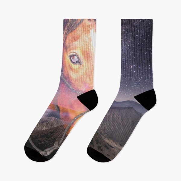 Item preview, Horse in a Western Night Sky Full of Stars over Hills and Valleys designed and sold by Artbytinavaughn.