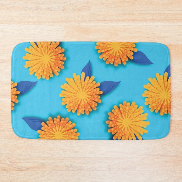 Item preview, Kitschy Cute Wishing Flowers Pattern - Orange Dandelions on Teal designed and sold by Lori-Goree.
