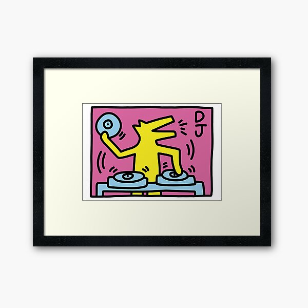 Keith Haring DJ-Figure! Framed Art Print