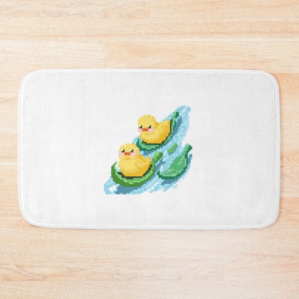 Item preview, Pixelated Cute Two Chicks Riding Leaves designed and sold by HopeDetour.
