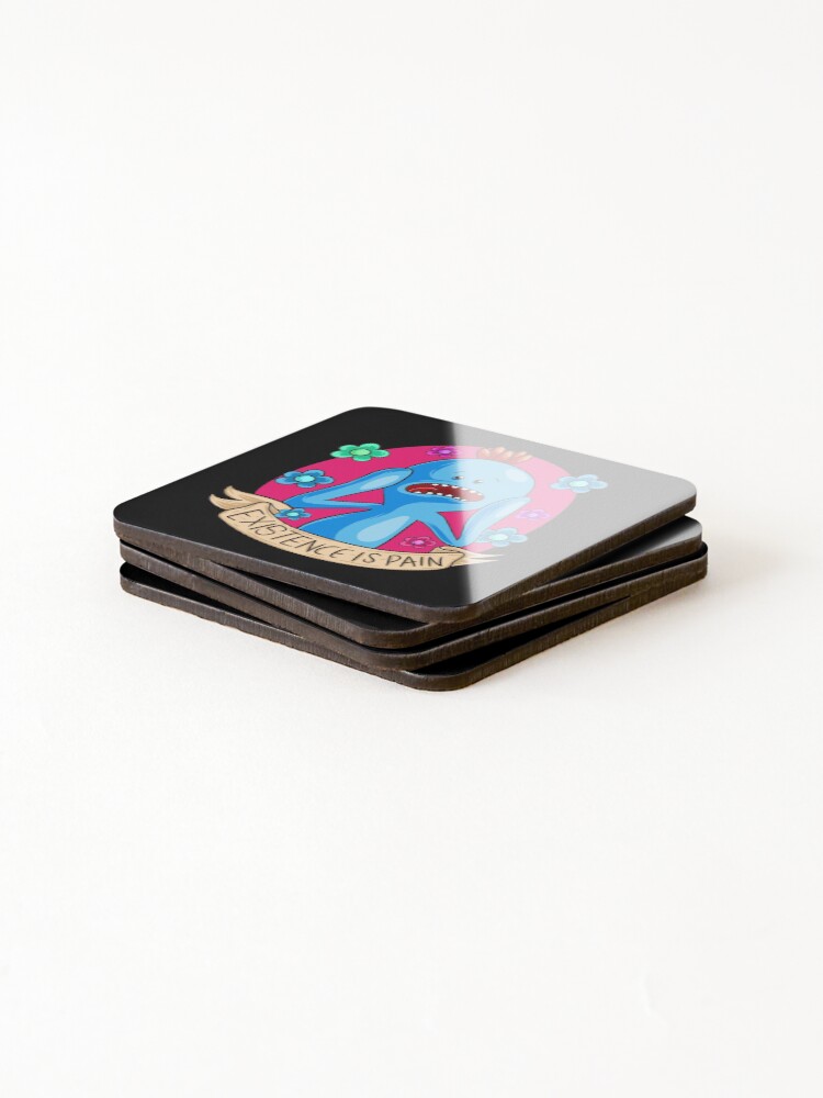 Alternate view of Existence is Pain mr meeseeks Coasters (Set of 4)