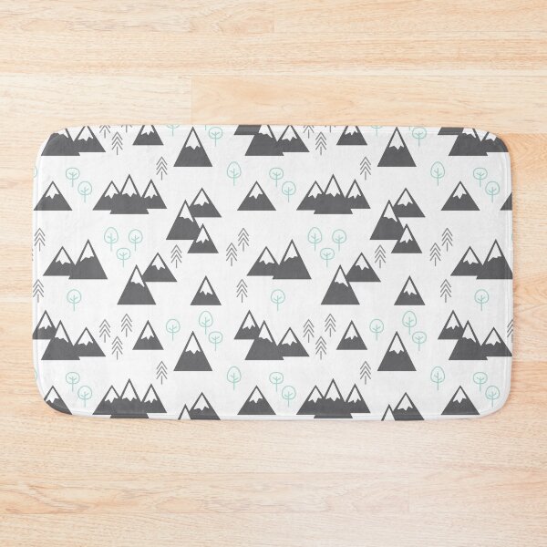 Item preview, Mountains + Trees - Mint Gray Charcoal on White designed and sold by CAVU too Designs.