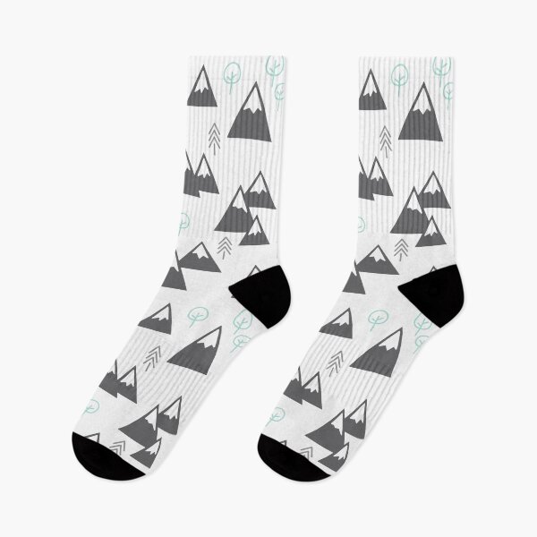 Item preview, Mountains + Trees - Mint Gray Charcoal on White designed and sold by CAVU too Designs.