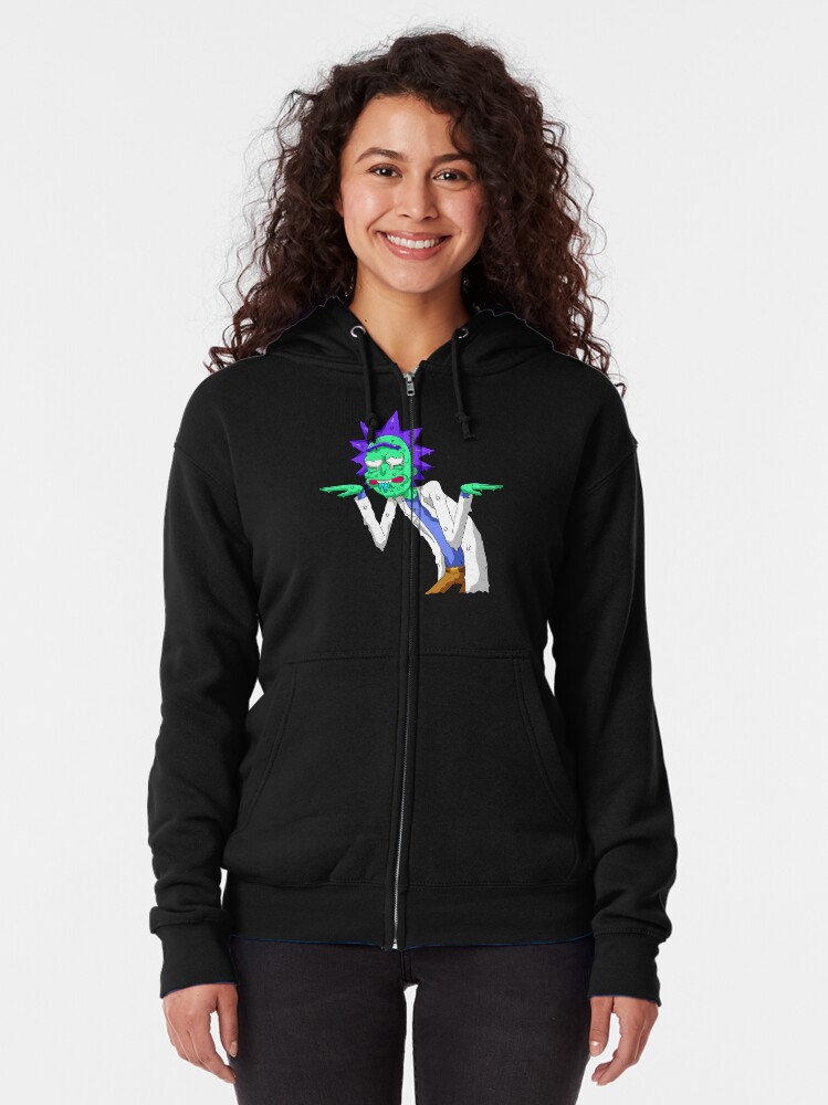 Alternate view of Copy of rick and morty get schwifty Zipped Hoodie