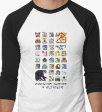 Monster Hunter 4 Ultimate 'Hunt Me' Design Men's Baseball ¾ T-Shirt