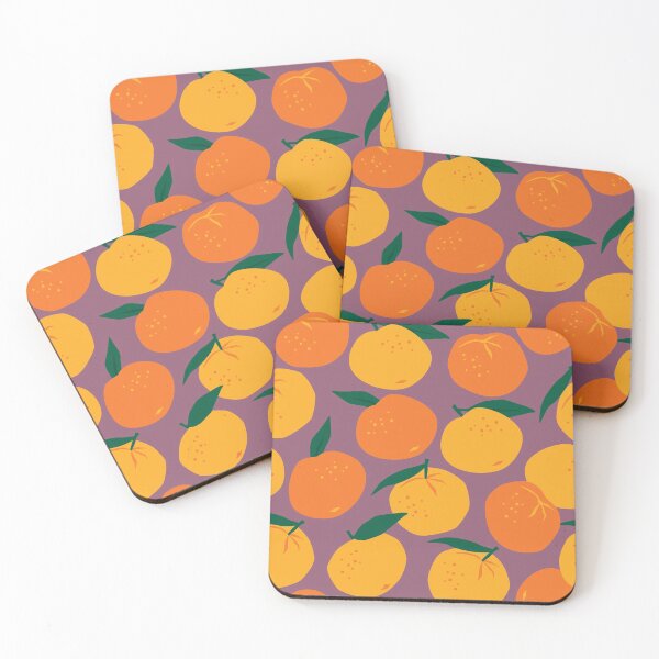 Item preview, Oranges on Plum in Midcentury Style - Kitschy Retro Pattern designed and sold by Lori-Goree.