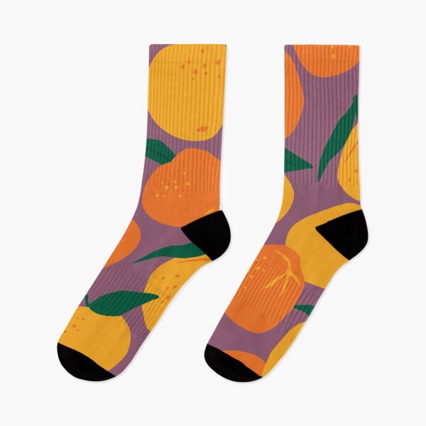 Item preview, Oranges on Plum in Midcentury Style - Kitschy Retro Pattern designed and sold by Lori-Goree.