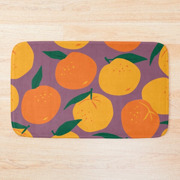 Item preview, Oranges on Plum in Midcentury Style - Kitschy Retro Pattern designed and sold by Lori-Goree.