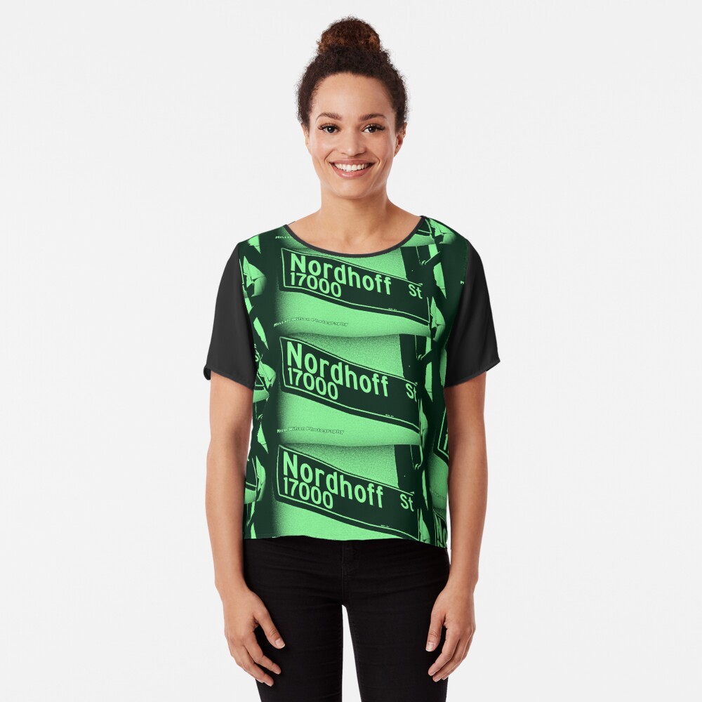 Nordhoff Street, SFV, Los Angeles, CA MINT CHIP by Mistah Wilson Chiffon Top