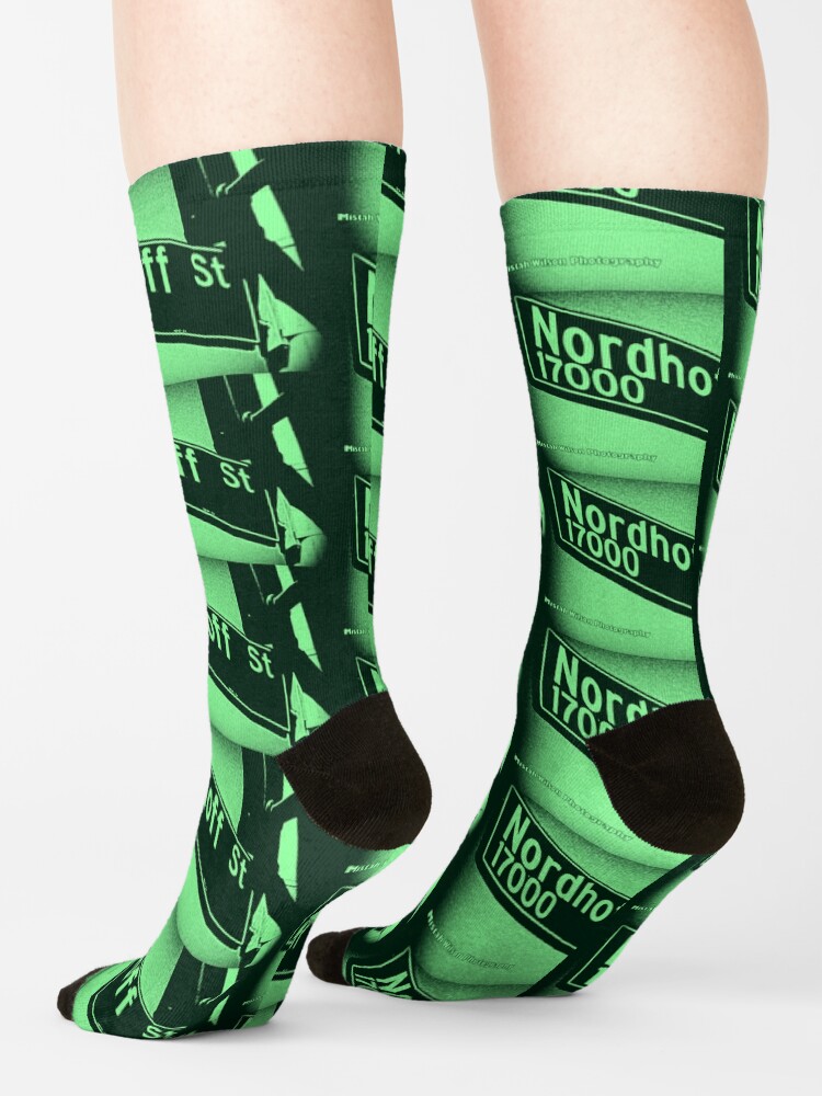 Alternate view of Nordhoff Street, SFV, Los Angeles, CA MINT CHIP by Mistah Wilson Socks