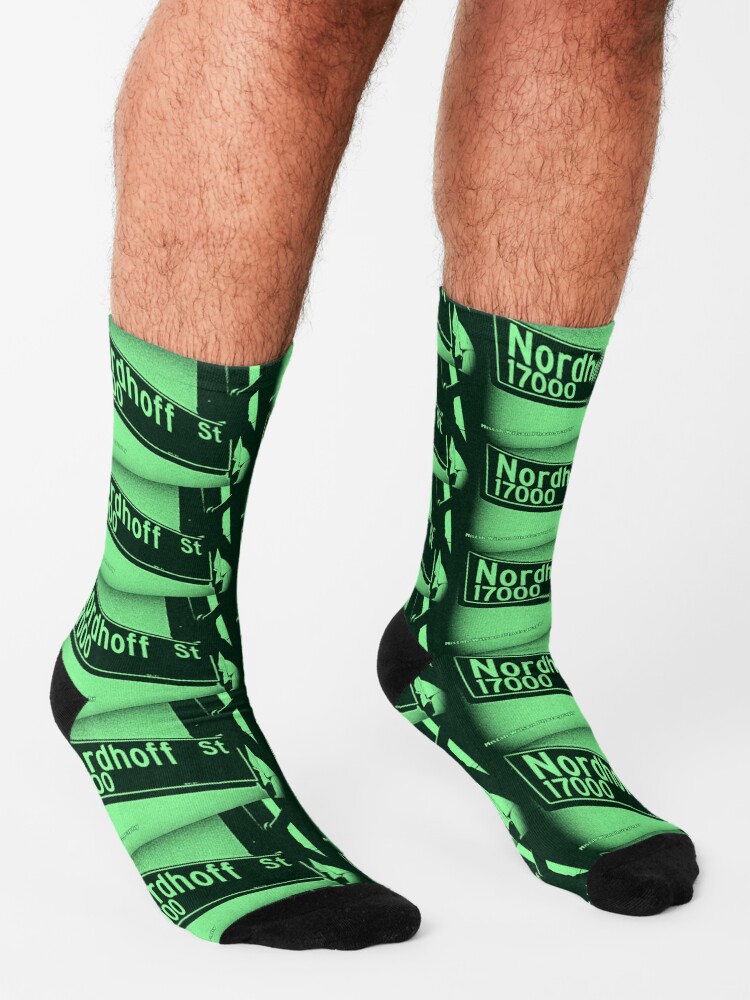 Alternate view of Nordhoff Street, SFV, Los Angeles, CA MINT CHIP by Mistah Wilson Socks