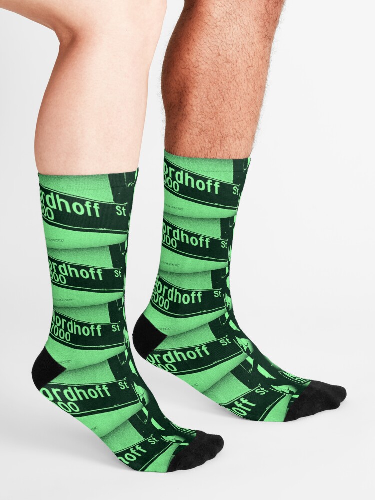 Alternate view of Nordhoff Street, SFV, Los Angeles, CA MINT CHIP by Mistah Wilson Socks