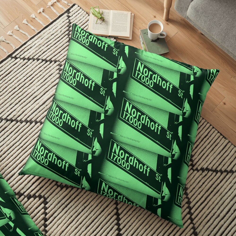 Nordhoff Street, SFV, Los Angeles, CA MINT CHIP by Mistah Wilson Floor Pillow