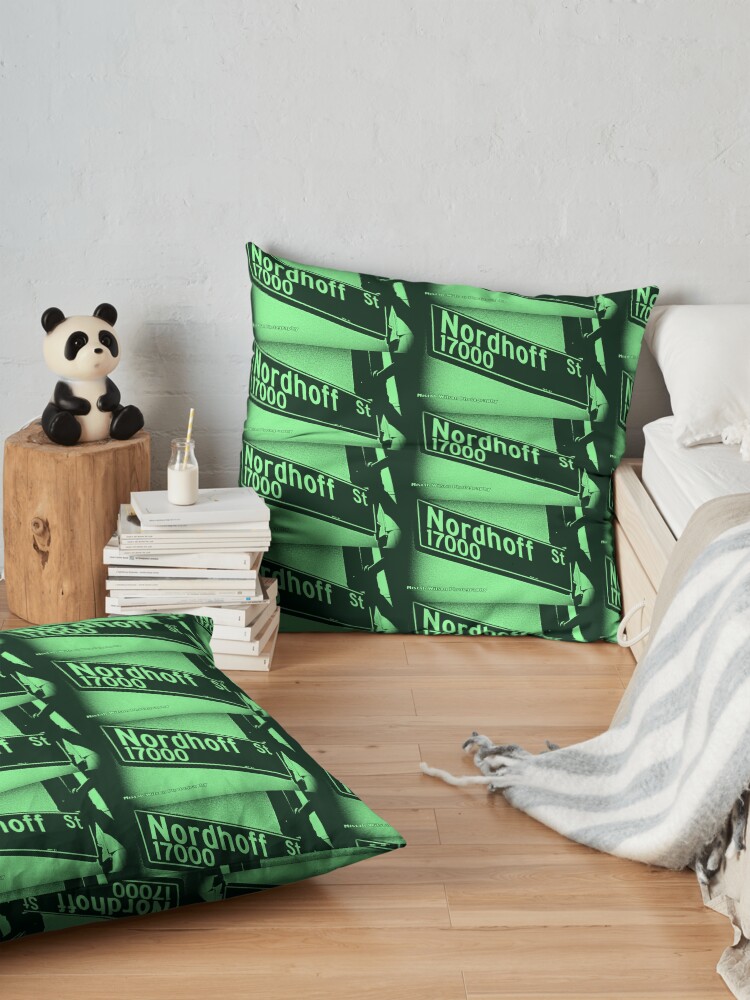 Alternate view of Nordhoff Street, SFV, Los Angeles, CA MINT CHIP by Mistah Wilson Floor Pillow