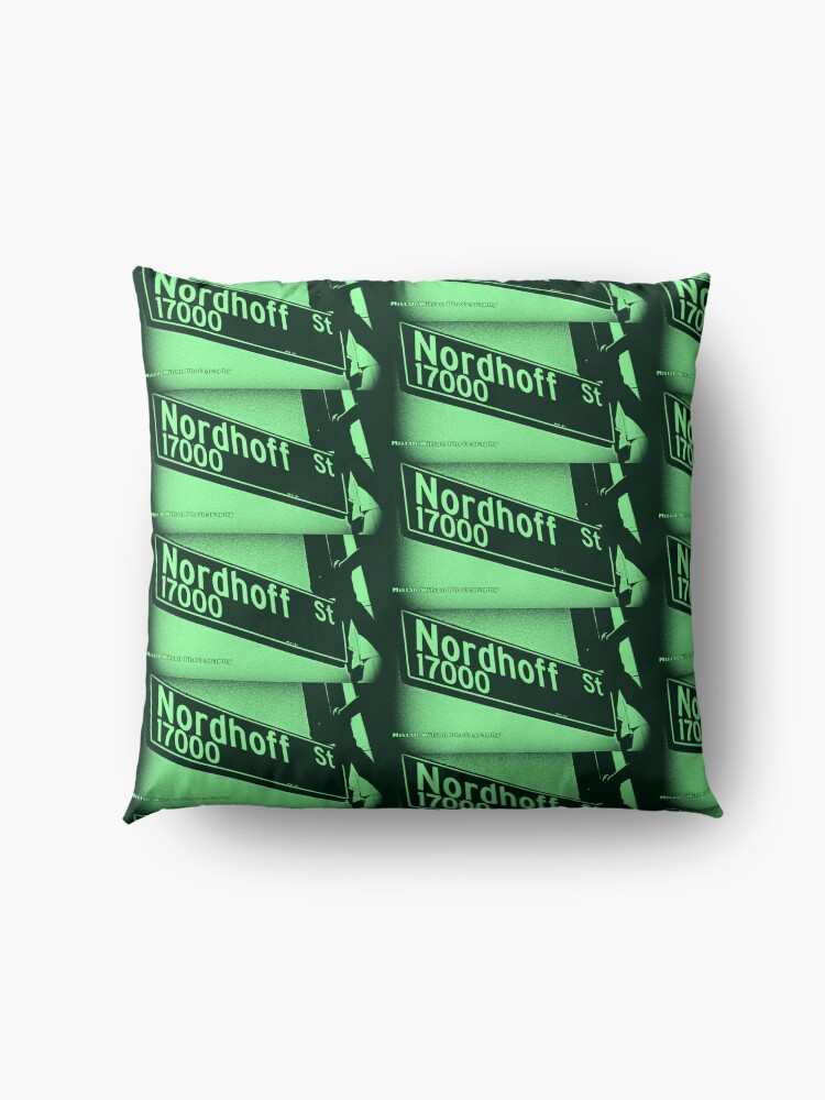 Alternate view of Nordhoff Street, SFV, Los Angeles, CA MINT CHIP by Mistah Wilson Floor Pillow